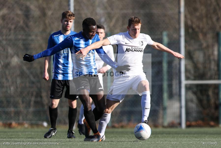 Mamadou Bah, Sebastian Fries, Bayernliga Nord, 15.02.2020, Landesfreundschaftsspiele, TSV Karlburg, Würzburger FV - Bild-ID: 2272860