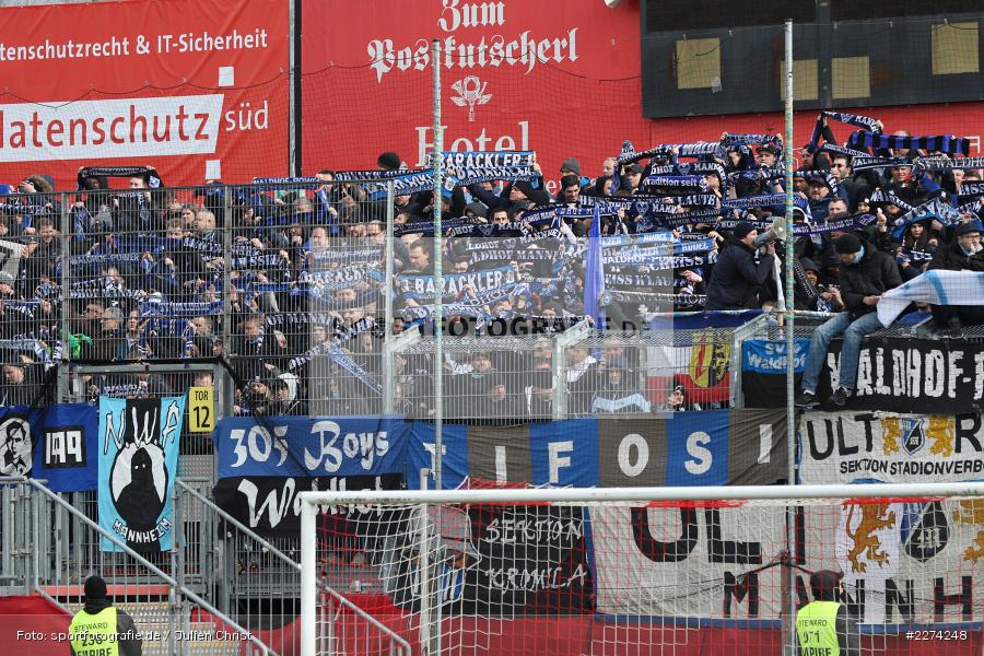 Fans, Fanschal, Waldhof, FLYERALARM Arena, Würzburg, 07.03.2020, DFB, sport, action, Fussball, 3. Liga, SV Waldhof Mannheim, FC Würzburger Kickers - Bild-ID: 2274248
