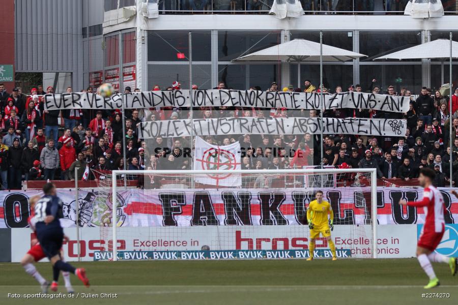 Kollektivstrafen, Transparent, FLYERALARM Arena, Würzburg, 07.03.2020, DFB, sport, action, Fussball, 3. Liga, SV Waldhof Mannheim, FC Würzburger Kickers - Bild-ID: 2274270 Kollektivstrafen, Transparent, FLYERALARM Arena, Würzburg, 07.03.2020, DFB, sport, action, Fussball, 3. Liga, SV Waldhof Mannheim, FC Würzburger Kickers - Bild-ID: 2274270