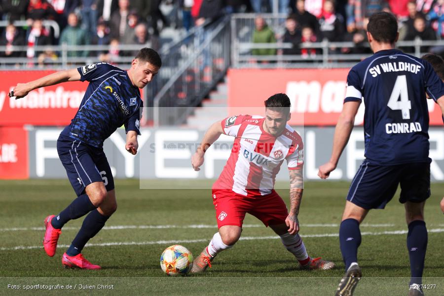 Dominic Baumann, Marco Schuster, FLYERALARM Arena, Würzburg, 07.03.2020, DFB, sport, action, Fussball, 3. Liga, SV Waldhof Mannheim, FC Würzburger Kickers - Bild-ID: 2274277