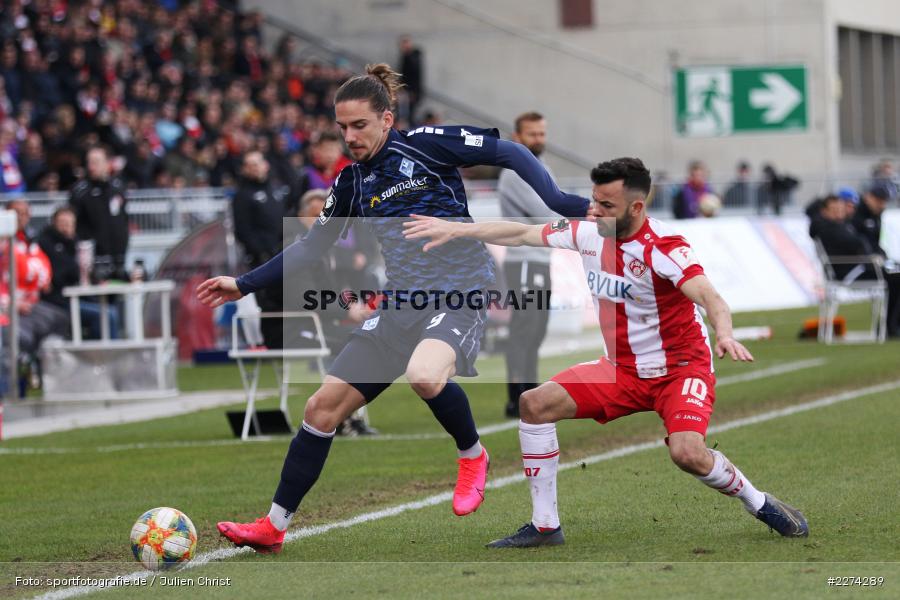 Albion Vrenezi, Valmir Sulejmani, FLYERALARM Arena, Würzburg, 07.03.2020, DFB, sport, action, Fussball, 3. Liga, SV Waldhof Mannheim, FC Würzburger Kickers - Bild-ID: 2274289