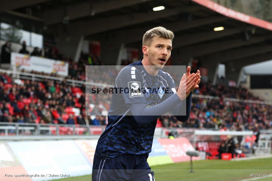 Applaus, Maurice Deville, FLYERALARM Arena, Würzburg, 07.03.2020, DFB, sport, action, Fussball, 3. Liga, SV Waldhof Mannheim, FC Würzburger Kickers - Bild-ID: 2274292