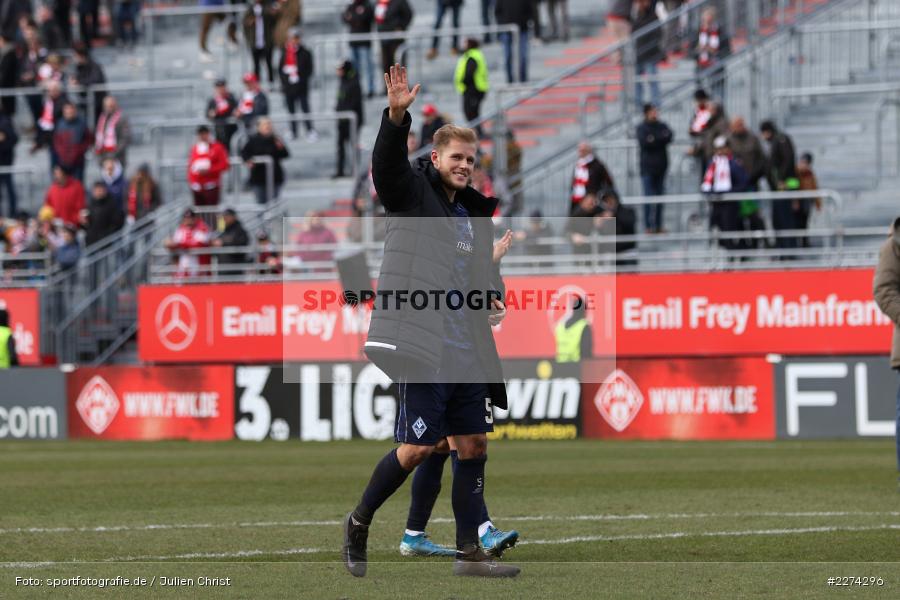 Marcel Seegert, FLYERALARM Arena, Würzburg, 07.03.2020, DFB, sport, action, Fussball, 3. Liga, SV Waldhof Mannheim, FC Würzburger Kickers - Bild-ID: 2274296