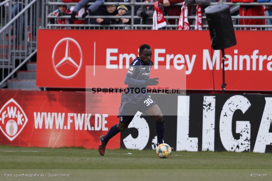 Kevin Koffi, FLYERALARM Arena, Würzburg, 07.03.2020, DFB, sport, action, Fussball, 3. Liga, SV Waldhof Mannheim, FC Würzburger Kickers - Bild-ID: 2274299