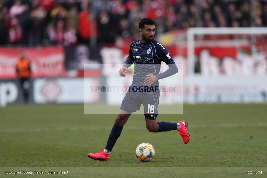 Mohamed Gouaida, FLYERALARM Arena, Würzburg, 07.03.2020, DFB, sport, action, Fussball, 3. Liga, SV Waldhof Mannheim, FC Würzburger Kickers - Bild-ID: 2274304
