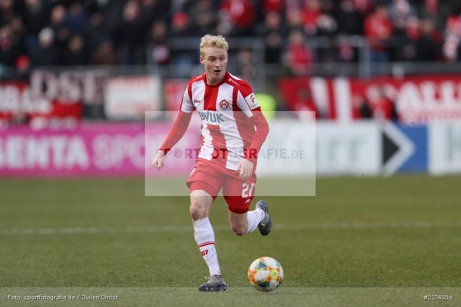 Luke Hemmerich, FLYERALARM Arena, Würzburg, 07.03.2020, DFB, sport, action, Fussball, 3. Liga, SV Waldhof Mannheim, FC Würzburger Kickers - Bild-ID: 2274356