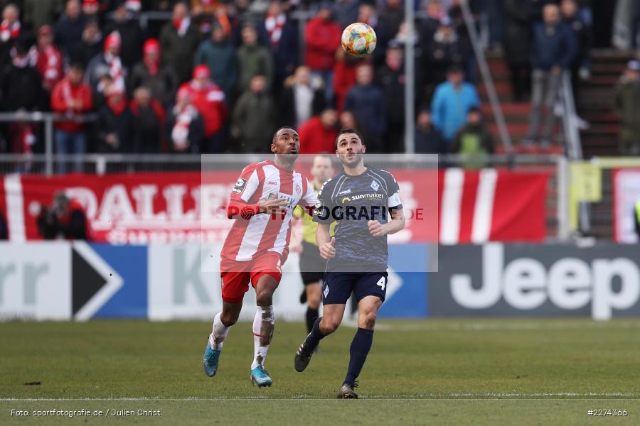Saliou Sané, Kevin Conrad, FLYERALARM Arena, Würzburg, 07.03.2020, DFB, sport, action, Fussball, 3. Liga, SV Waldhof Mannheim, FC Würzburger Kickers - Bild-ID: 2274366