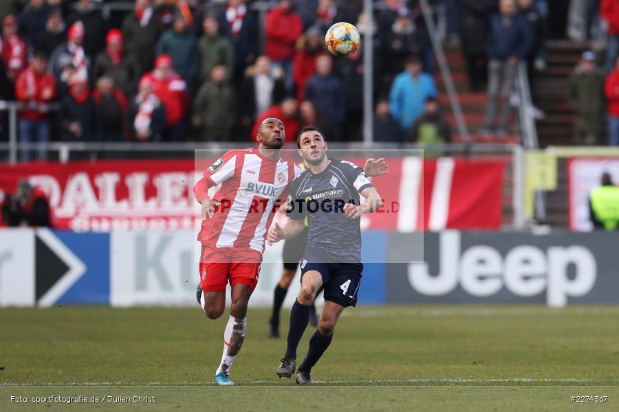 Saliou Sané, Kevin Conrad, FLYERALARM Arena, Würzburg, 07.03.2020, DFB, sport, action, Fussball, 3. Liga, SV Waldhof Mannheim, FC Würzburger Kickers - Bild-ID: 2274367