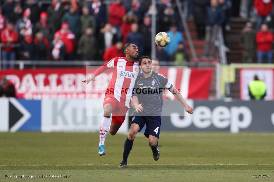 Saliou Sané, Kevin Conrad, FLYERALARM Arena, Würzburg, 07.03.2020, DFB, sport, action, Fussball, 3. Liga, SV Waldhof Mannheim, FC Würzburger Kickers - Bild-ID: 2274370