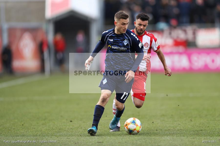 Albion Vrenezi, Gianluca Korte, FLYERALARM Arena, Würzburg, 07.03.2020, DFB, sport, action, Fussball, 3. Liga, SV Waldhof Mannheim, FC Würzburger Kickers - Bild-ID: 2274382