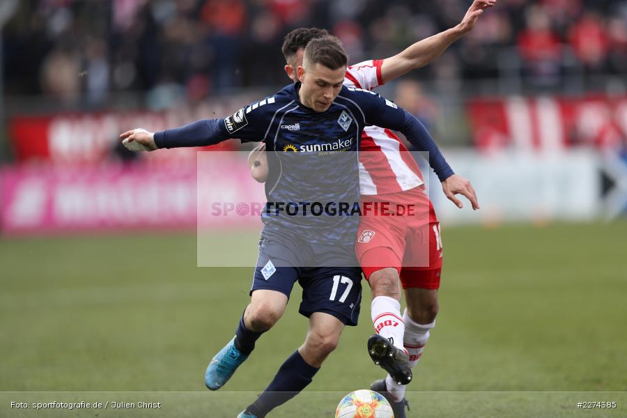 Albion Vrenezi, Gianluca Korte, FLYERALARM Arena, Würzburg, 07.03.2020, DFB, sport, action, Fussball, 3. Liga, SV Waldhof Mannheim, FC Würzburger Kickers - Bild-ID: 2274385