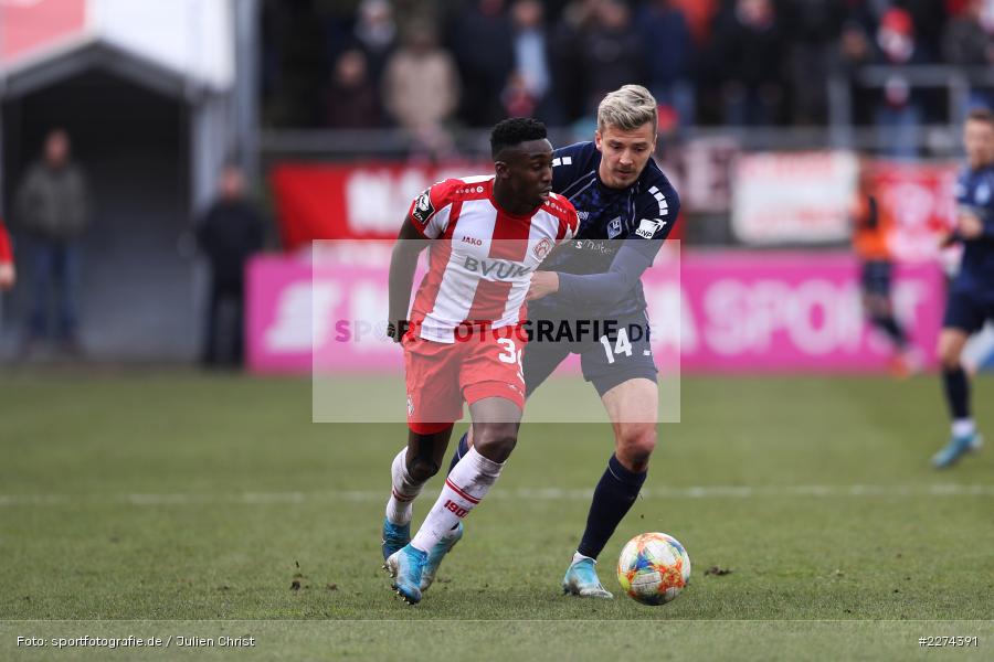 Frank Ronstadt, Maurice Deville, FLYERALARM Arena, Würzburg, 07.03.2020, DFB, sport, action, Fussball, 3. Liga, SV Waldhof Mannheim, FC Würzburger Kickers - Bild-ID: 2274391