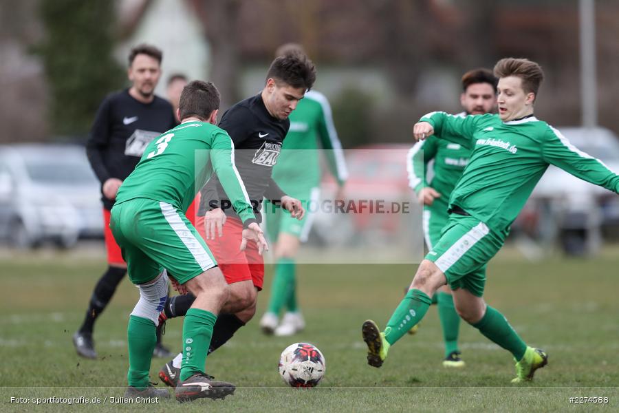 Lukas Wolf, Niklas Scherer, Artur Jurkin, Sportgelände, Karlstadt, 08.03.2020, Fussball, Kreisliga Würzburg Gr. 2, FV Gemünden/Seifriedsburg, FV Karlstadt - Bild-ID: 2274588