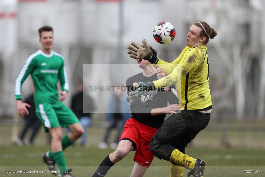 David Tschanter, Tim Strohmenger, Sportgelände, Karlstadt, 08.03.2020, Fussball, Kreisliga Würzburg Gr. 2, FV Gemünden/Seifriedsburg, FV Karlstadt - Bild-ID: 2274607