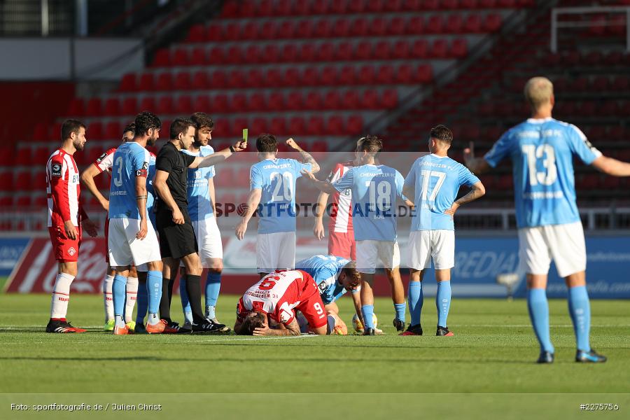 Dominic Baumann, Lennard Maloney, FLYERALARM Arena, Würzburg, 19.06.2020, DFB, sport, action, Fussball, Juni 2020, 3. Liga, Chemnitzer FC, FC Würzburger Kickers - Bild-ID: 2275756