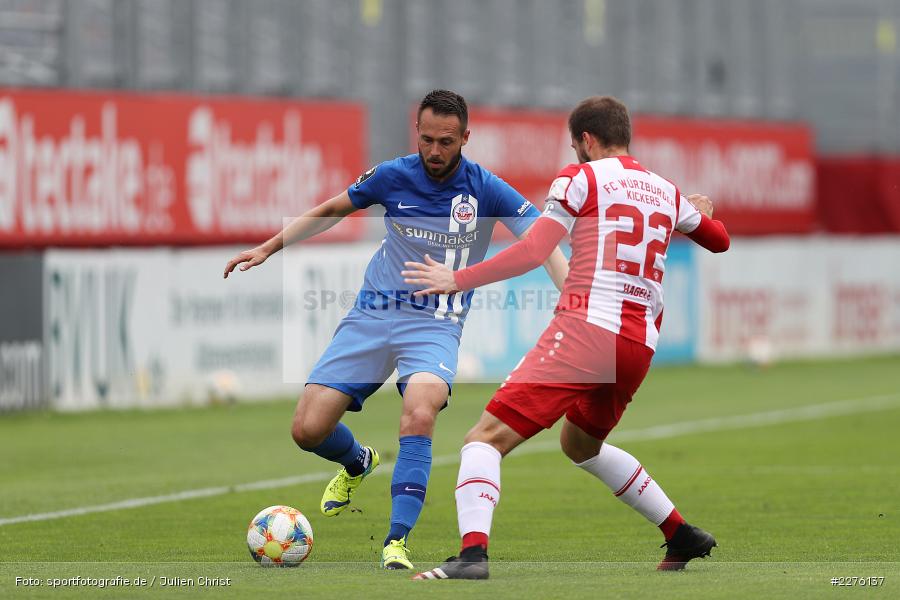 Pascal Breier, Daniel Hägele, FLYERALARM Arena, Würzburg, 27.06.2020, DFB, sport, action, Fussball, Juni 2020, 3. Liga, FC Hansa Rostock, FC Würzburger Kickers - Bild-ID: 2276137
