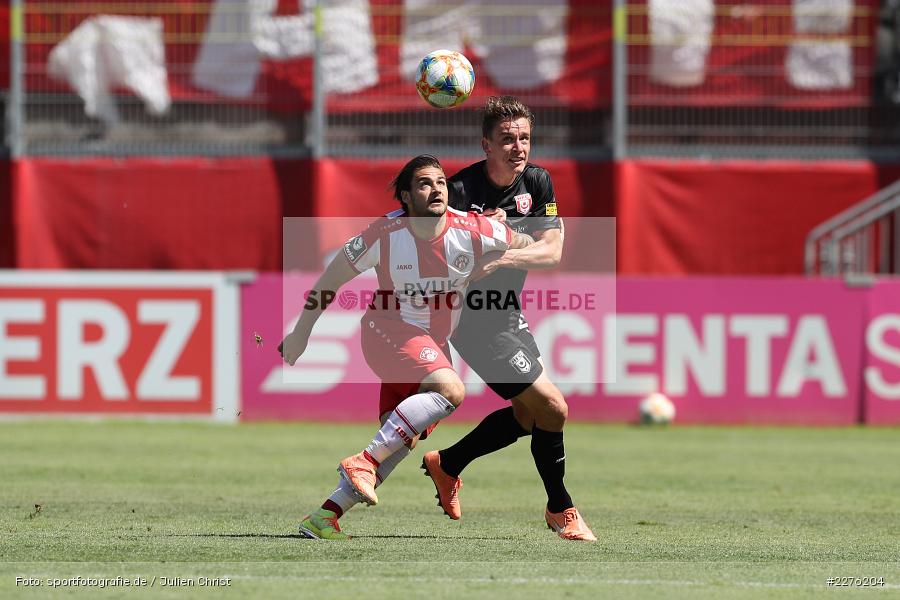 Dominic Baumann, Florian Hansch, FLYERALARM Arena, Würzburg, 04.07.2020, DFB, sport, action, Fussball, Juli 2020, 3. Liga, Hallescher FC, FC Würzburger Kickers - Bild-ID: 2276204