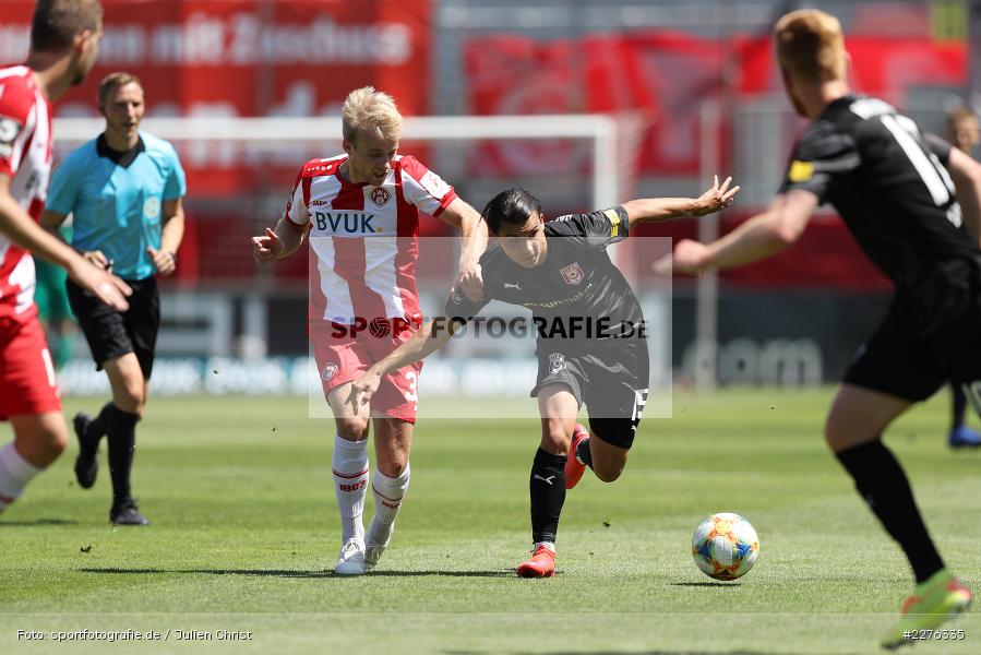Simon Rhein, Jan Shcherbakovski, FLYERALARM Arena, Würzburg, 04.07.2020, DFB, sport, action, Fussball, Juli 2020, 3. Liga, Hallescher FC, FC Würzburger Kickers - Bild-ID: 2276335