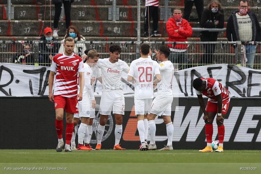 Frank Ronstadt, Lars Dietz, Torjubel, Janni Serra, FLYERALARM Arena, Würzburg, 18.10.2020, sport, action, Saison 2020/2021, soccer, sports, 2. Bundesliga, Deutschland, Oktober 2020, KSV, Holstein Kiel, FC Würzburger Kickers - Bild-ID: 2283001