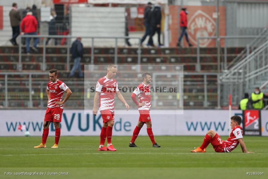 Frust, Enttäuschung, Patrick Sontheimer, Arne Feick, Robert Herrmann, David Kopacz, FLYERALARM Arena, Würzburg, 18.10.2020, sport, action, Saison 2020/2021, soccer, sports, 2. Bundesliga, Deutschland, Oktober 2020, KSV, Holstein Kiel, FC Würzburger Kickers - Bild-ID: 2283061 Frust, Enttäuschung, Patrick Sontheimer, Arne Feick, Robert Herrmann, David Kopacz, FLYERALARM Arena, Würzburg, 18.10.2020, sport, action, Saison 2020/2021, soccer, sports, 2. Bundesliga, Deutschland, Oktober 2020, KSV, Holstein Kiel, FC Würzburger Kickers - Bild-ID: 2283061