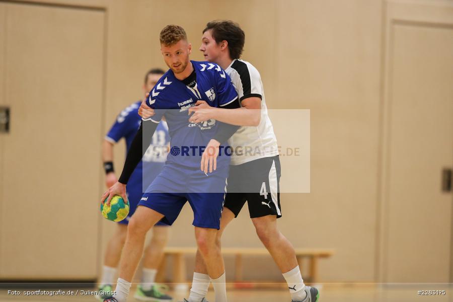 Niklas Kümmet, Hannes Blaumeiser, Raiffeisen-Sporthalle, Thüngersheim, 18.10.2020, sport, action, Saison 2020/2021, Handball, sports, Bezirksliga Herren, Deutschland, Oktober 2020, TSV Karlstadt, HSV Thüngersheim - Bild-ID: 2283195 Niklas Kümmet, Hannes Blaumeiser, Raiffeisen-Sporthalle, Thüngersheim, 18.10.2020, sport, action, Saison 2020/2021, Handball, sports, Bezirksliga Herren, Deutschland, Oktober 2020, TSV Karlstadt, HSV Thüngersheim - Bild-ID: 2283195