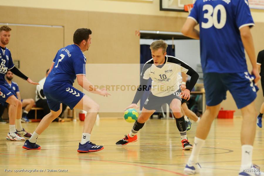Christian Schön, Alexander Klüpfel, Raiffeisen-Sporthalle, Thüngersheim, 18.10.2020, sport, action, Saison 2020/2021, Handball, sports, Bezirksliga Herren, Deutschland, Oktober 2020, TSV Karlstadt, HSV Thüngersheim - Bild-ID: 2283205 Christian Schön, Alexander Klüpfel, Raiffeisen-Sporthalle, Thüngersheim, 18.10.2020, sport, action, Saison 2020/2021, Handball, sports, Bezirksliga Herren, Deutschland, Oktober 2020, TSV Karlstadt, HSV Thüngersheim - Bild-ID: 2283205