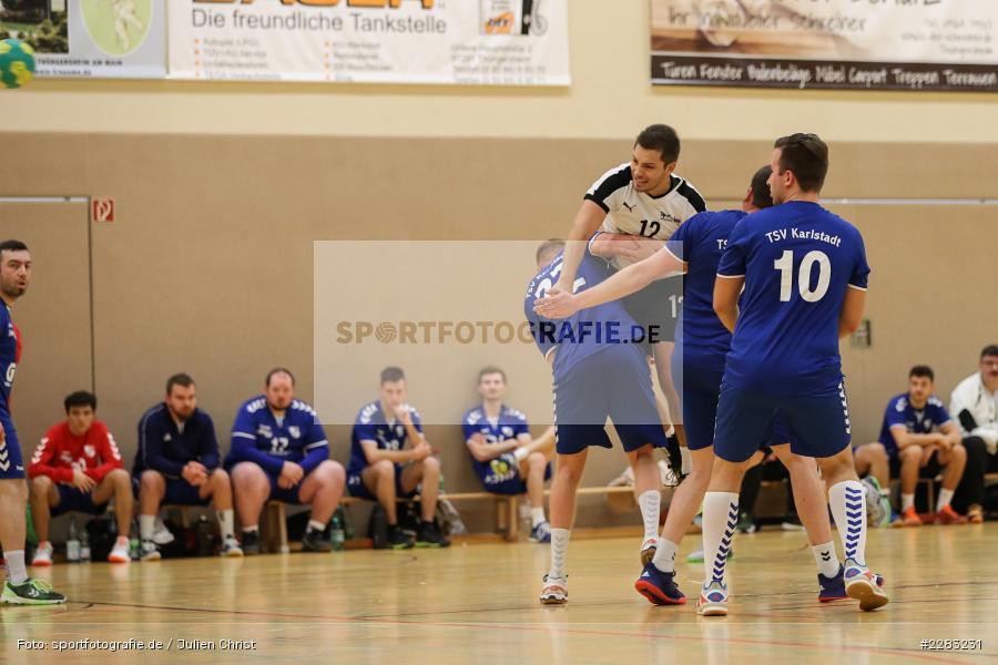 Maximilian Schmitt-Schreiner, Hannes Blaumeiser, Raiffeisen-Sporthalle, Thüngersheim, 18.10.2020, sport, action, Saison 2020/2021, Handball, sports, Bezirksliga Herren, Deutschland, Oktober 2020, TSV Karlstadt, HSV Thüngersheim - Bild-ID: 2283231 Maximilian Schmitt-Schreiner, Hannes Blaumeiser, Raiffeisen-Sporthalle, Thüngersheim, 18.10.2020, sport, action, Saison 2020/2021, Handball, sports, Bezirksliga Herren, Deutschland, Oktober 2020, TSV Karlstadt, HSV Thüngersheim - Bild-ID: 2283231