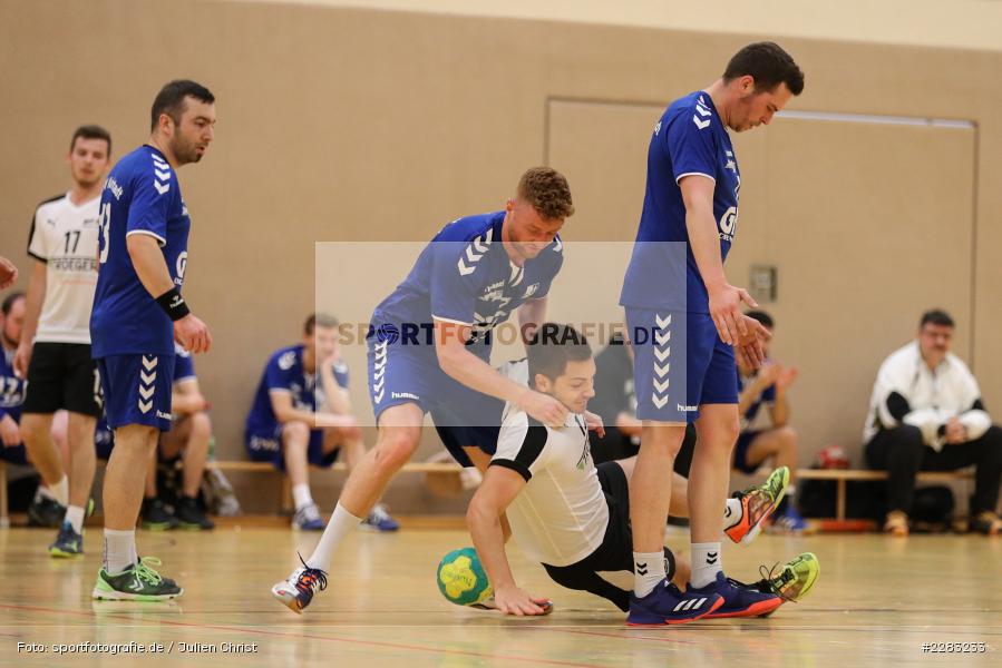Hannes Blaumeiser, Maximilian Schmitt-Schreiner, Raiffeisen-Sporthalle, Thüngersheim, 18.10.2020, sport, action, Saison 2020/2021, Handball, sports, Bezirksliga Herren, Deutschland, Oktober 2020, TSV Karlstadt, HSV Thüngersheim - Bild-ID: 2283233 Hannes Blaumeiser, Maximilian Schmitt-Schreiner, Raiffeisen-Sporthalle, Thüngersheim, 18.10.2020, sport, action, Saison 2020/2021, Handball, sports, Bezirksliga Herren, Deutschland, Oktober 2020, TSV Karlstadt, HSV Thüngersheim - Bild-ID: 2283233