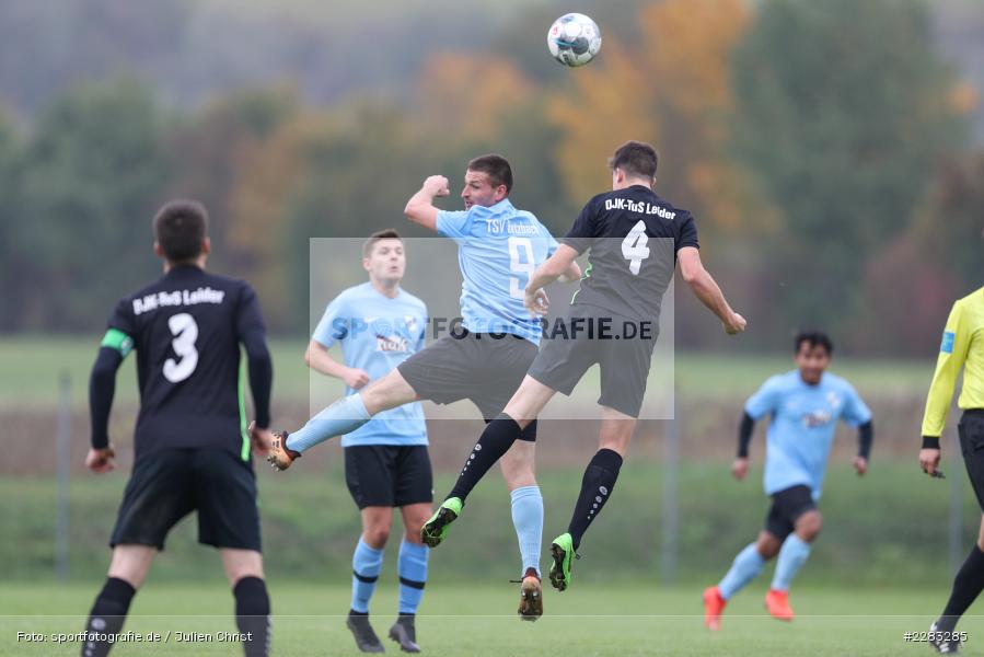 Dominic Hessdörfer, Luis Brunn, sports, sport, soccer, action, TuS Aschaffenburg-Leider, TSV Retzbach, Sportgelände, Saison 2019/2020, Retzbach, Oktober 2020, Deutschland, Bezirksliga Unterfranken West, 18.10.2020 - Bild-ID: 2283285