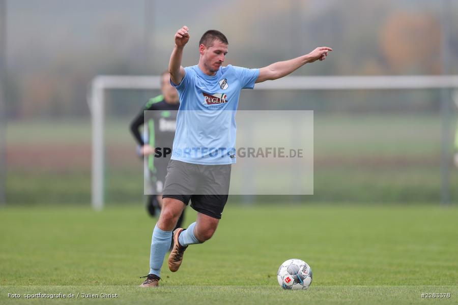 Dominic Hessdörfer, sports, sport, soccer, action, TuS Aschaffenburg-Leider, TSV Retzbach, Sportgelände, Saison 2019/2020, Retzbach, Oktober 2020, Deutschland, Bezirksliga Unterfranken West, 18.10.2020 - Bild-ID: 2283378