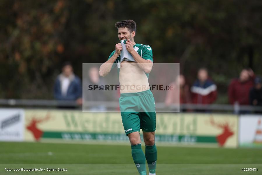 Emotion, Frust, Simon Snaschel, Sportgelände In der Au, Karlburg, 24.10.2020, BFV, sport, action, Fussball, Deutschland, Oktober 2020, Saison 2019/2020, Bayernliga Nord, TSV Grossbardorf, TSV Karlburg - Bild-ID: 2283451