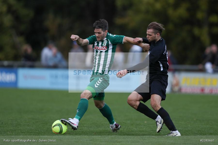Marvin Schramm, Simon Snaschel, Sportgelände In der Au, Karlburg, 24.10.2020, BFV, sport, action, Fussball, Deutschland, Oktober 2020, Saison 2019/2020, Bayernliga Nord, TSV Grossbardorf, TSV Karlburg - Bild-ID: 2283467