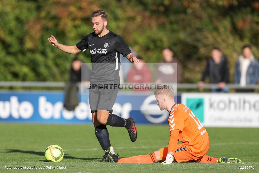 Justin Reichert, Sebastian Stumpf, Sportgelände In der Au, Karlburg, 24.10.2020, BFV, sport, action, Fussball, Deutschland, Oktober 2020, Saison 2019/2020, Bayernliga Nord, TSV Grossbardorf, TSV Karlburg - Bild-ID: 2283476
