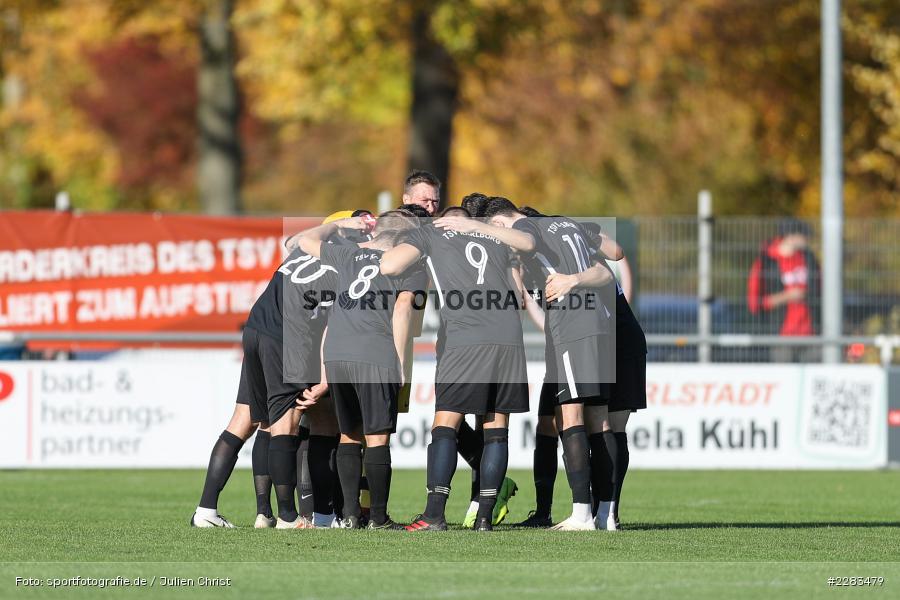 Mannschaftskreis, Sportgelände In der Au, Karlburg, 24.10.2020, BFV, sport, action, Fussball, Deutschland, Oktober 2020, Saison 2019/2020, Bayernliga Nord, TSV Grossbardorf, TSV Karlburg - Bild-ID: 2283479