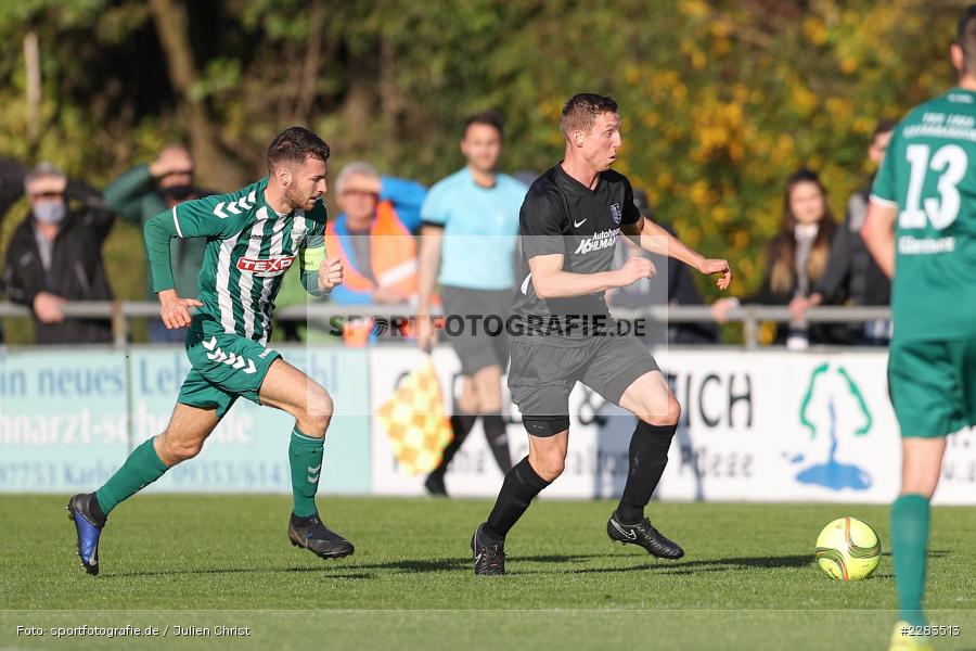 Lukas Illig, Sebastian Fries, Sportgelände In der Au, Karlburg, 24.10.2020, BFV, sport, action, Fussball, Deutschland, Oktober 2020, Saison 2019/2020, Bayernliga Nord, TSV Grossbardorf, TSV Karlburg - Bild-ID: 2283513