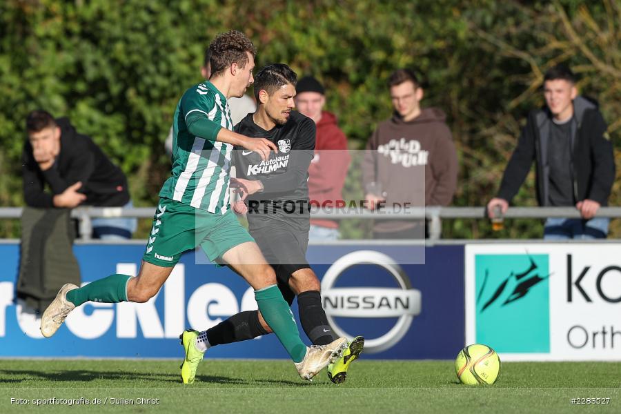 Xaver Müller, Steffen Bachmann, Sportgelände In der Au, Karlburg, 24.10.2020, BFV, sport, action, Fussball, Deutschland, Oktober 2020, Saison 2019/2020, Bayernliga Nord, TSV Grossbardorf, TSV Karlburg - Bild-ID: 2283527