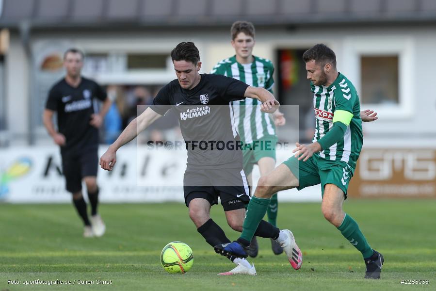 Lukas Illig, Jan Martin, Sportgelände In der Au, Karlburg, 24.10.2020, BFV, sport, action, Fussball, Deutschland, Oktober 2020, Saison 2019/2020, Bayernliga Nord, TSV Grossbardorf, TSV Karlburg - Bild-ID: 2283533