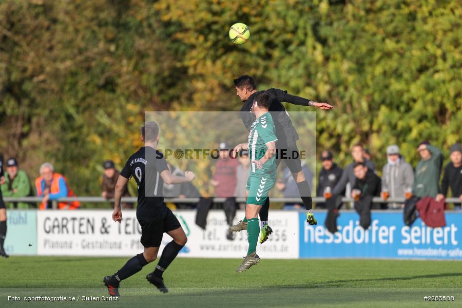 Benjamin Kaufmann, Steffen Bachmann, Sportgelände In der Au, Karlburg, 24.10.2020, BFV, sport, action, Fussball, Deutschland, Oktober 2020, Saison 2019/2020, Bayernliga Nord, TSV Grossbardorf, TSV Karlburg - Bild-ID: 2283588