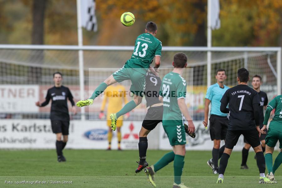 Sebastian Stumpf, Markus Kirchner, Sportgelände In der Au, Karlburg, 24.10.2020, BFV, sport, action, Fussball, Deutschland, Oktober 2020, Saison 2019/2020, Bayernliga Nord, TSV Grossbardorf, TSV Karlburg - Bild-ID: 2283594