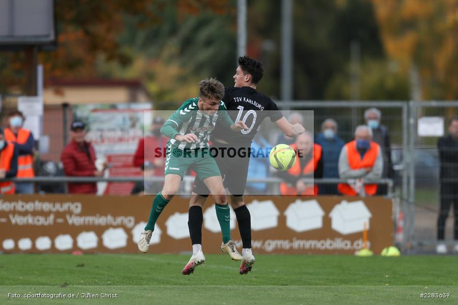Julius Landeck, Jan Martin, Sportgelände In der Au, Karlburg, 24.10.2020, BFV, sport, action, Fussball, Deutschland, Oktober 2020, Saison 2019/2020, Bayernliga Nord, TSV Grossbardorf, TSV Karlburg - Bild-ID: 2283639 Julius Landeck, Jan Martin, Sportgelände In der Au, Karlburg, 24.10.2020, BFV, sport, action, Fussball, Deutschland, Oktober 2020, Saison 2019/2020, Bayernliga Nord, TSV Grossbardorf, TSV Karlburg - Bild-ID: 2283639