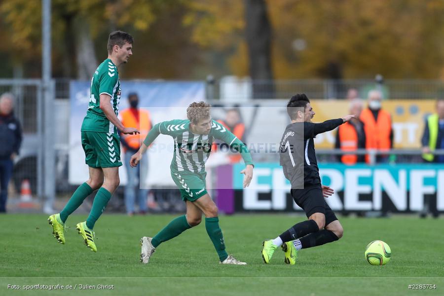 Steffen Bachmann, Xaver Müller, Sportgelände In der Au, Karlburg, 24.10.2020, BFV, sport, action, Fussball, Deutschland, Oktober 2020, Saison 2019/2020, Bayernliga Nord, TSV Grossbardorf, TSV Karlburg - Bild-ID: 2283734