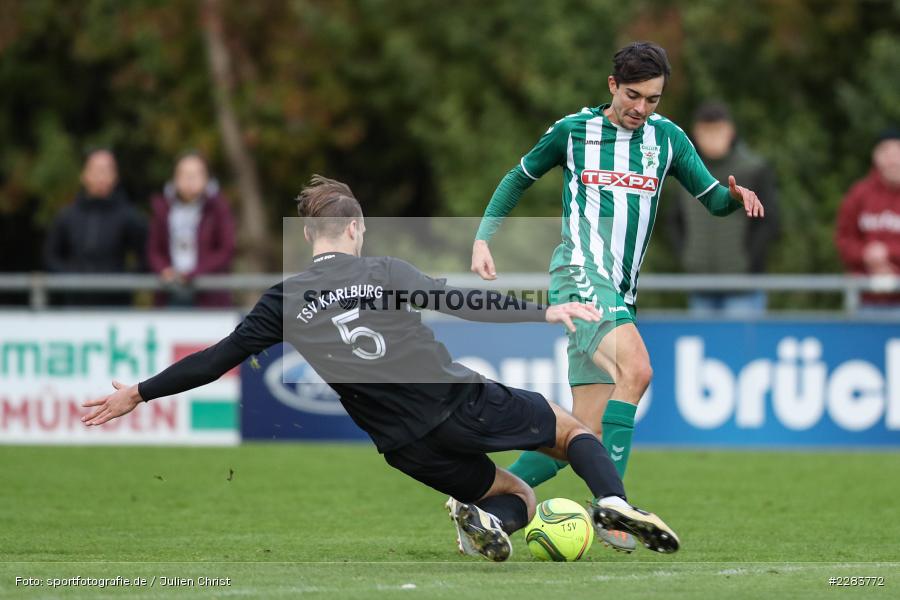 Adrian Reith, Marvin Schramm, Karlburg, 24.10.2020, BFV, sport, action, Fussball, Deutschland, Oktober 2020, Saison 2019/2020, Bayernliga Nord, TSV Grossbardorf, TSV Karlburg - Bild-ID: 2283772