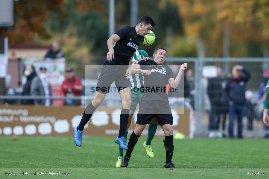 Sebastian Fries, Max Lambrecht, Sportgelände In der Au, Karlburg, 24.10.2020, BFV, sport, action, Fussball, Deutschland, Oktober 2020, Saison 2019/2020, Bayernliga Nord, TSV Grossbardorf, TSV Karlburg - Bild-ID: 2283833