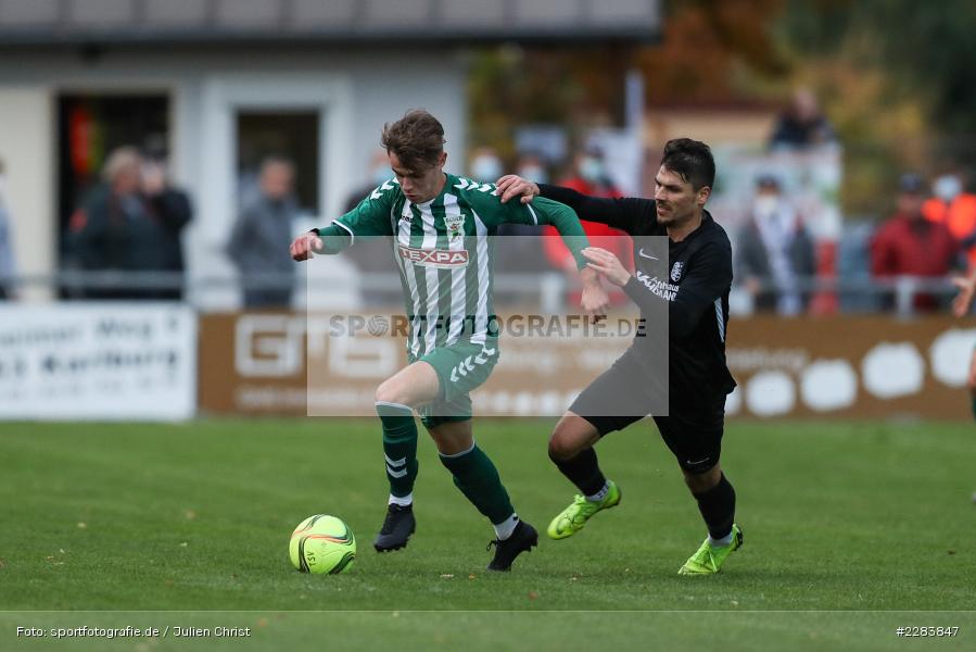 Luca Böhm, Steffen Bachmann, Sportgelände In der Au, Karlburg, 24.10.2020, BFV, sport, action, Fussball, Deutschland, Oktober 2020, Saison 2019/2020, Bayernliga Nord, TSV Grossbardorf, TSV Karlburg - Bild-ID: 2283847