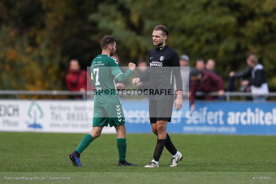 Marvin Schramm, Lukas Illig, Sportgelände In der Au, Karlburg, 24.10.2020, BFV, sport, action, Fussball, Deutschland, Oktober 2020, Saison 2019/2020, Bayernliga Nord, TSV Grossbardorf, TSV Karlburg - Bild-ID: 2283856