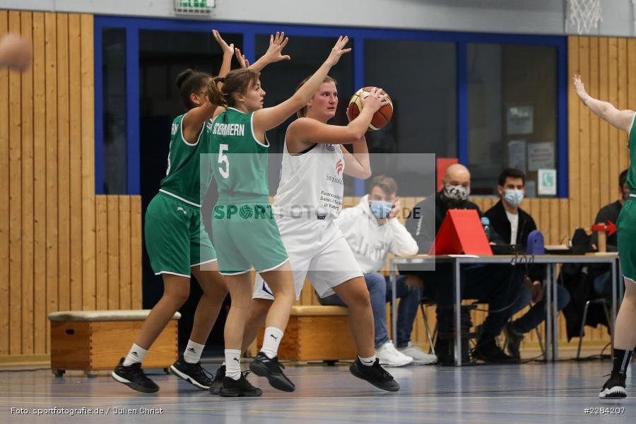 Katarina Hidalgo Gil, Hannah Schmid, Eva Kloos, Hans-Wilhelm-Renkhoff Halle, Marktheidenfeld, 25.10.2020, RBL, sport, action, Deutschland, Basketball, Regionalliga Damen HR-Nord, Oktober 2020, Saison 2020/2021, SC Kemmern 1930, TV Marktheidenfeld - Bild-ID: 2284207