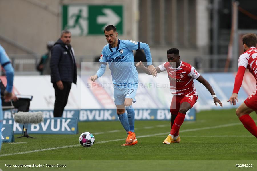 Frank Ronstadt, Milos Pantovic, FLYERALARM Arena, Würzburg, 01.11.2020, DFL, sport, action, Fussball, Deutschland, November 2020, Saison 2020/2021, Bundesliga, 2. Bundesliga, VfL Bochum, FC Würzburger Kickers - Bild-ID: 2284262