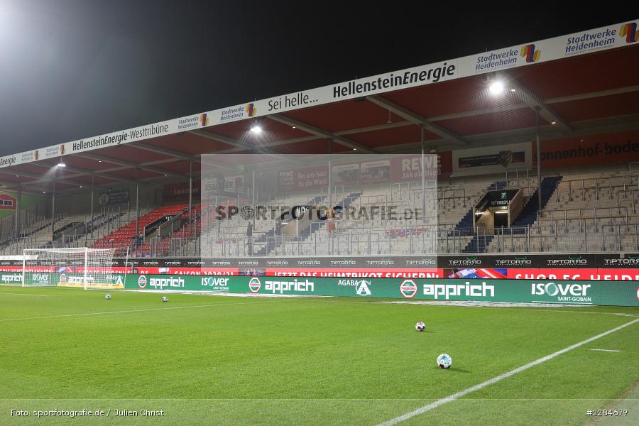sport, action, Voith-Arena, Tribüne, Saison 2020/2021, November 2020, Maskottchen Paule, Keine Fans, Heidenheim, Fussball, FC Würzburger Kickers, Deutschland, DFL, Covid-19, Bundesliga, 2. Bundesliga, 1. FC Heidenheim, 07.11.2020 - Bild-ID: 2284679 sport, action, Voith-Arena, Tribüne, Saison 2020/2021, November 2020, Maskottchen Paule, Keine Fans, Heidenheim, Fussball, FC Würzburger Kickers, Deutschland, DFL, Covid-19, Bundesliga, 2. Bundesliga, 1. FC Heidenheim, 07.11.2020 - Bild-ID: 2284679
