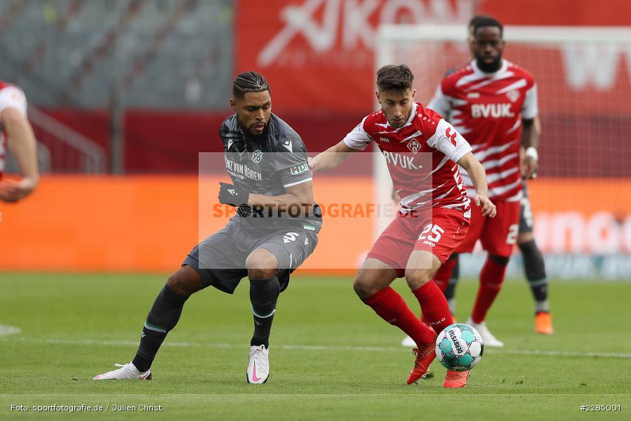 Simon Falette, Dominik Meisel, FLYERALARM Arena, Würzburg, 22.11.2020, DFL, sport, action, Fussball, Deutschland, November 2020, Saison 2020/2021, 2. Bundesliga, Hannover 96, FC Würzburger Kickers - Bild-ID: 2285001