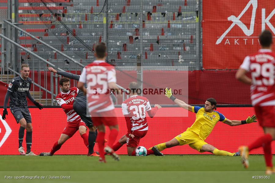Fabian Giefer, Hendrik Weydandt, FLYERALARM Arena, Würzburg, 22.11.2020, DFL, sport, action, Fussball, Deutschland, November 2020, Saison 2020/2021, 2. Bundesliga, Hannover 96, FC Würzburger Kickers - Bild-ID: 2285052 Fabian Giefer, Hendrik Weydandt, FLYERALARM Arena, Würzburg, 22.11.2020, DFL, sport, action, Fussball, Deutschland, November 2020, Saison 2020/2021, 2. Bundesliga, Hannover 96, FC Würzburger Kickers - Bild-ID: 2285052